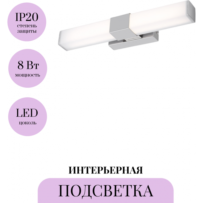 Подсветка MAYTONI GLANZ MIR006WL-L8CH Подсветка MAYTONI GLANZ MIR006WL-L8CH