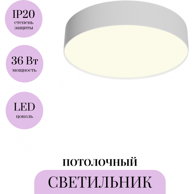 Потолочный светильник MAYTONI ZON C032CL-36W3K-RD-W