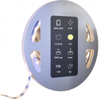 Светодиодная лента MAYTONI 12В 2835 7,2Вт/м 3000К 5м IP 65 201020