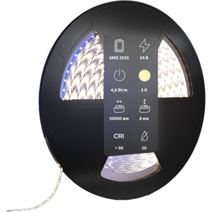 Светодиодная лента MAYTONI 24В 2835 4,8Вт/м 4000К 50м IP 20 201016 Светодиодная лента MAYTONI 24В 2835 4,8Вт/м 4000К 50м IP 20 201016