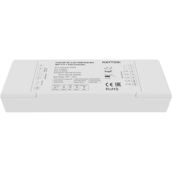 Wi-Fi контроллер MAYTONI для светодиодной ленты RGB MIX 12-48В 742002 Wi-Fi контроллер MAYTONI для светодиодной ленты RGB MIX 12-48В 742002